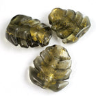 18mm Gray/Gold Foil Lined Leaf Bead #LCT011-General Bead