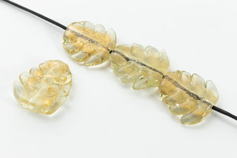 18mm Jonquil Foil Lined Leaf Bead #LCT014-General Bead