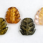 18mm Topaz/Gold Foil Lined Leaf Bead #LCT018-General Bead