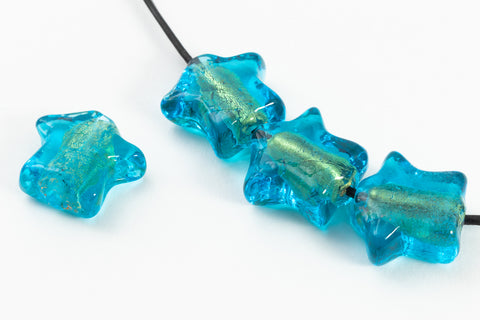 15mm Peridot Lined Capri Star Foil Bead #LCU017-General Bead