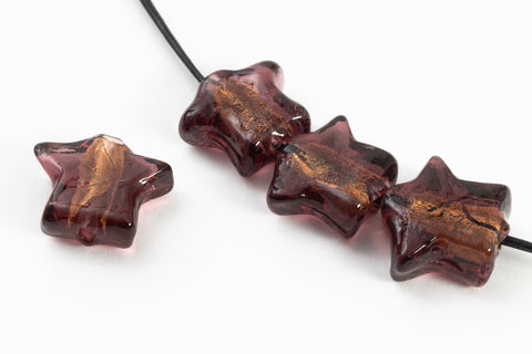 15mm Topaz Lined Amethyst Star Foil Bead #LCU019-General Bead