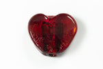 15mm Silver Lined Ruby Foil Heart #LCW001