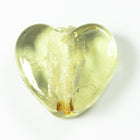 15mm Silver Lined Light Peridot Foil Heart #LCW005