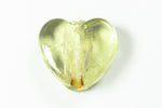 15mm Silver Lined Light Peridot Foil Heart #LCW005