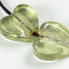 15mm Silver Lined Light Peridot Foil Heart #LCW005
