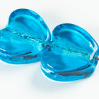 15mm Silver Lined Capri Blue Foil Heart #LCW008