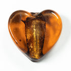 15mm Silver Lined Amber Foil Heart #LCW009