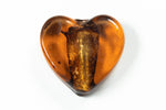 15mm Silver Lined Amber Foil Heart #LCW009