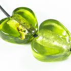 15mm Silver Lined Peridot Foil Heart #LCW012