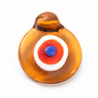 30mm Dark Topaz Evil Eye Lampwork Pendant #LCX004-General Bead