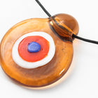30mm Dark Topaz Evil Eye Lampwork Pendant #LCX004-General Bead