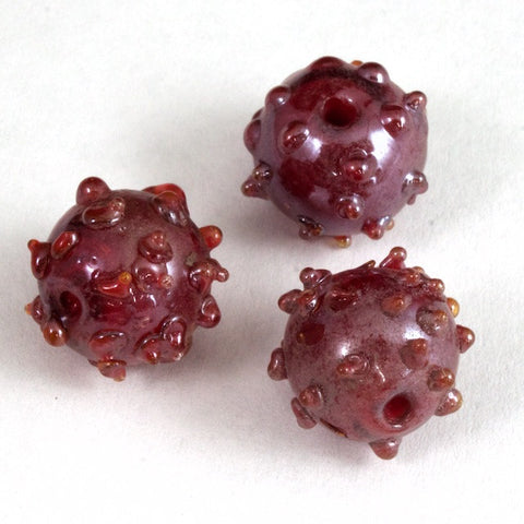 10mm Red Luster Lampwork Spiky Round Bead (10 Pcs) #LCZ002-General Bead