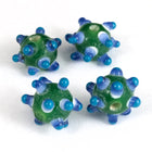 8mm Green/Blue/Turquoise Lampwork Sputnik #LDJ002-General Bead