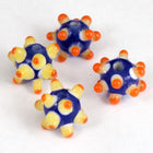 8mm Sapphire/Yellow/Orange Lampwork Sputnik #LDJ003-General Bead