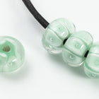 12mm Sea Green/White Lampwork Rondelle #LDP004-General Bead