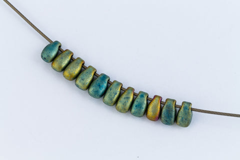 LDP-2008 3mm x 5.5mm Mattte Metallic Patina Iris Miyuki Drop Beads-General Bead