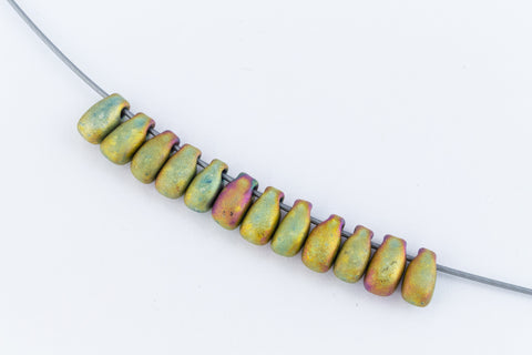 LDP-2035 3mm x 5.5mm Matte Metallic Khaki Iris Miyuki Drop Beads-General Bead