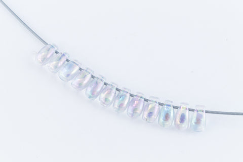 LDP-2443 Transparent Light Marine Blue Gold Luster Miyuki Drop Beads-General Bead