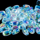 LDP-269 3mm x 5.5mm Glacier Blue Lined Crystal AB Miyuki Drop Beads-General Bead