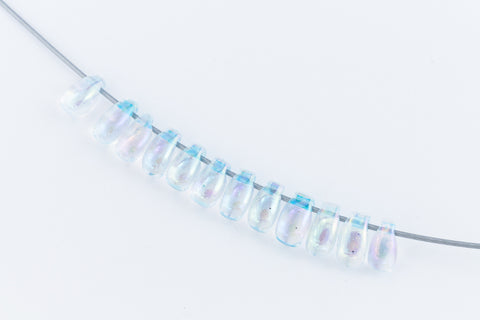 LDP-269 3mm x 5.5mm Glacier Blue Lined Crystal AB Miyuki Drop Beads-General Bead
