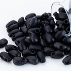LDP-401F 3mm x 5.5mm Matte Black Miyuki Drop Beads-General Bead
