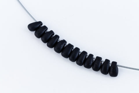 LDP-401F 3mm x 5.5mm Matte Black Miyuki Drop Beads-General Bead