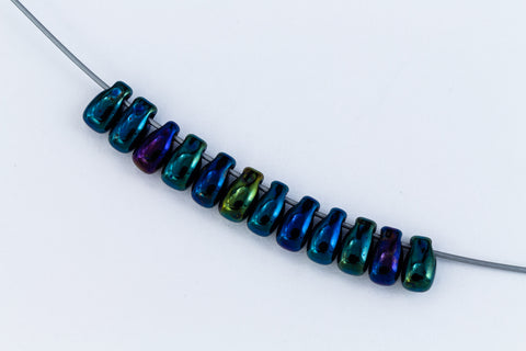 LDP-452 3mm x 5.5mm Metallic Dark Blue Iris Miyuki Drop Beads-General Bead