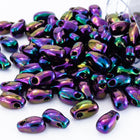 LDP-454 3mm x 5.5mm Metallic Dark Plum Iris Miyuki Drop Beads-General Bead