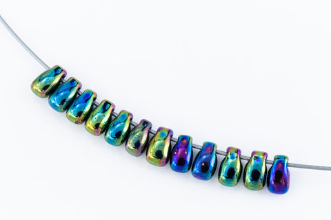 LDP-455 3mm x 5.5mm Metallic Blue Iris Miyuki Drop Beads-General Bead