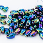 LDP-455 3mm x 5.5mm Metallic Blue Iris Miyuki Drop Beads-General Bead