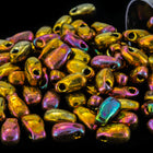 LDP-462 3mm x 5.5mm Metallic Gold Iris Miyuki Drop Beads-General Bead