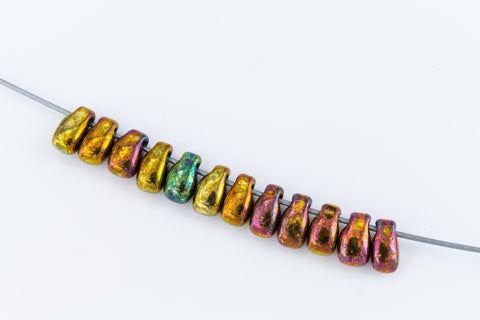 LDP-462 3mm x 5.5mm Metallic Gold Iris Miyuki Drop Beads-General Bead