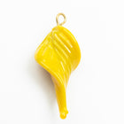 24mm Mustard Yellow Leaf Dangle #LEA007