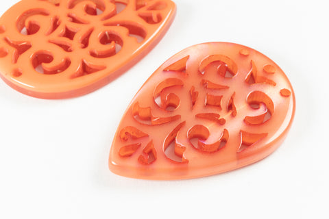 28mm x 40mm Coral Laser Cut Lucite Teardrop Chandelier #LUC011