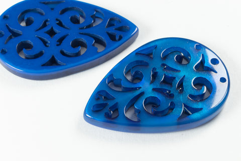 28mm x 40mm Cobalt Laser Cut Lucite Teardrop Chandelier #LUC012
