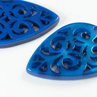 36mm x 50mm Cobalt Laser Cut Lucite Teardrop Chandelier #LUC022