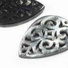 28mm x 40mm Hematite Laser Cut Lucite Teardrop Chandelier #LUC014