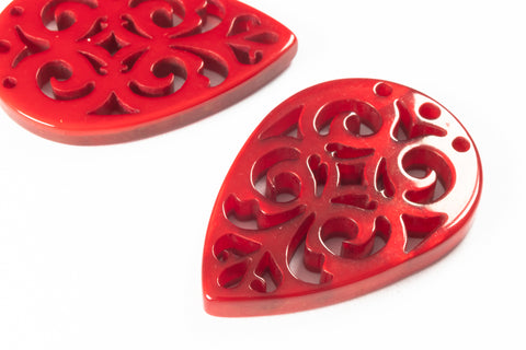 28mm x 40mm Marsala Laser Cut Lucite Teardrop Chandelier #LUC015