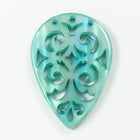 28mm x 40mm Turquoise Laser Cut Lucite Teardrop Chandelier #LUC016