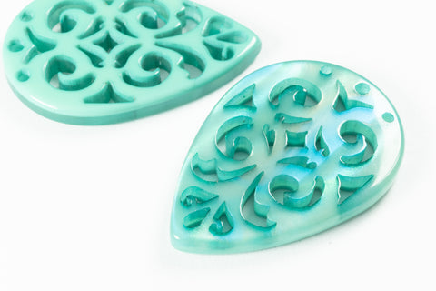 20mm x 30mm Turquoise Laser Cut Lucite Teardrop Chandelier #LUC006