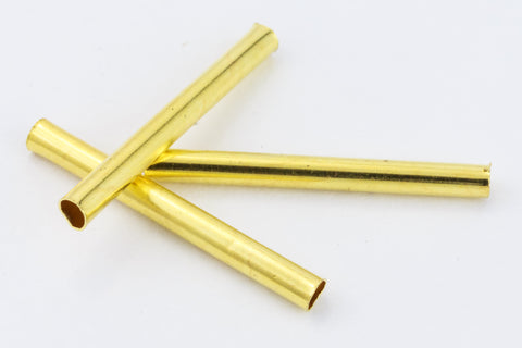 2mm x 20mm Gold Tone Tube Bead #MBA068-General Bead
