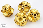 12mm Raw Brass Stone Set Bead #MBA157-General Bead