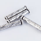 25mm Antique Silver Patterned Tube Bead #MBA409-General Bead
