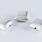 16mm Silver Brushed Puff Square Bead #MBA411-General Bead