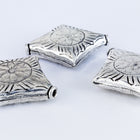 20mm Antique Silver Embossed Square Bead #MBA413-General Bead