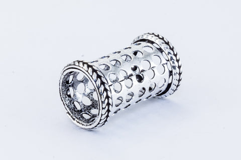 20mm Antique Silver Perforated Tube Bead #MBA414-General Bead