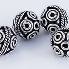 10mm Antique Silver Traditional Round Bead #MBA419-General Bead
