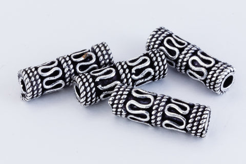 12mm Antique Silver Traditional Tube Bead #MBA420-General Bead