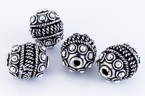 15mm Antique Silver Traditional Oval Bead #MBA421-General Bead