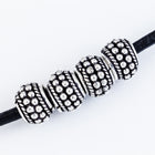 12mm Antique Silver Beaded Cylinder Bead #MBA422-General Bead